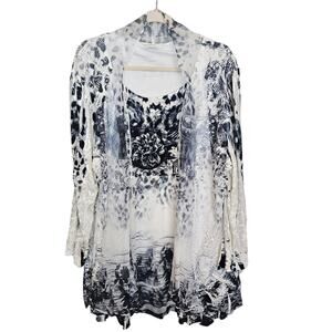Kamana Womens Floral Velvet Crochet Top Plus Size 2X Fairy Whimsygoth Sheer Boho